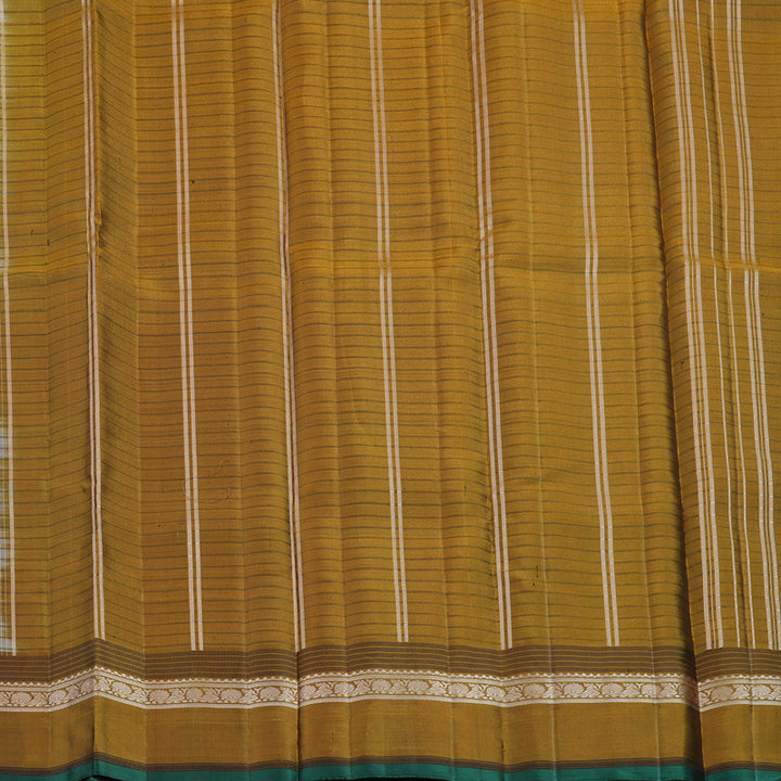 Hayagrivas Handloom Elephant Grey Kanjivaram Silk Saree with Honey Mustard Border KSBE135C2-6
