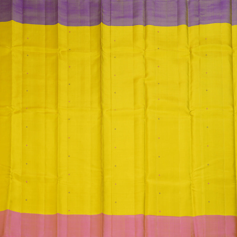 Hayagrivas Handloom Sampanga Yellow Kanjivaram Silk Saree with Ganga Jamuna Border KSBE135C3-2
