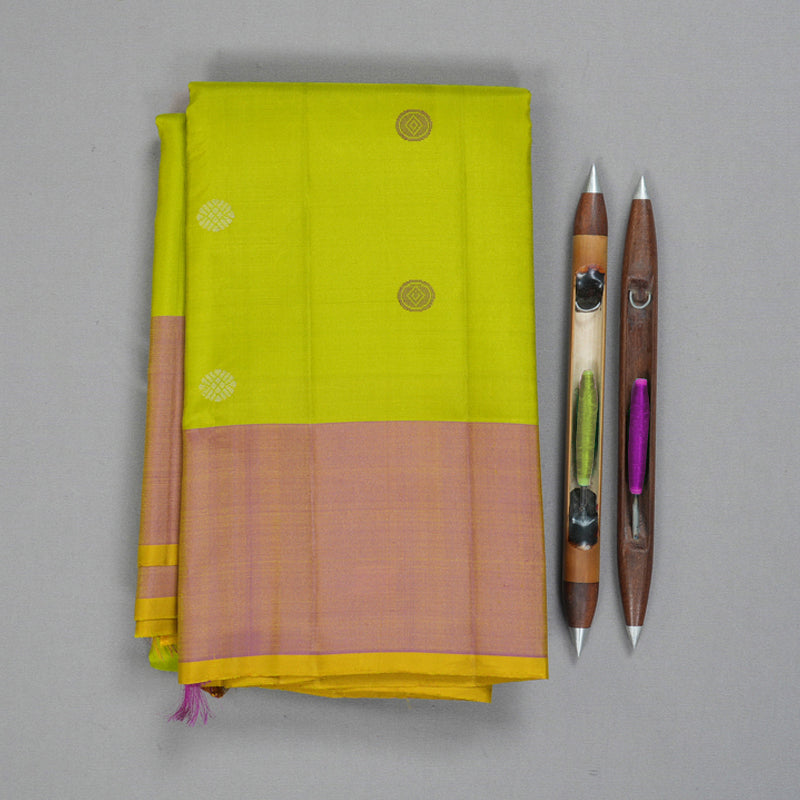 Hayagrivas Handloom Lime Green Kanjivaram Silk Saree KSBE135C3-6