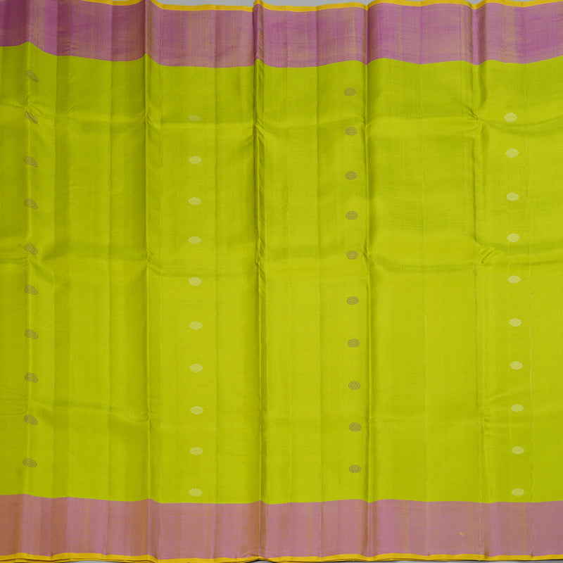 Hayagrivas Handloom Lime Green Kanjivaram Silk Saree KSBE135C3-6