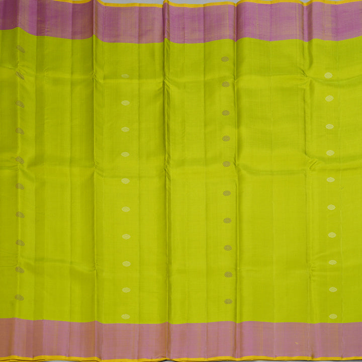 Hayagrivas Handloom Lime Green Kanjivaram Silk Saree KSBE135C3-6