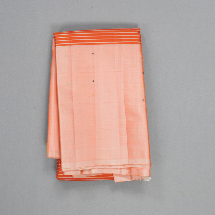 Hayagrivas Handloom Rust Orange Kanjivaram Silk Saree with Peach Orange Border KSBE135C4-1