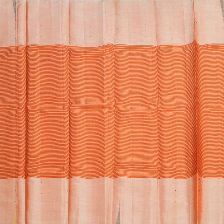 Hayagrivas Handloom Rust Orange Kanjivaram Silk Saree with Peach Orange Border KSBE135C4-1