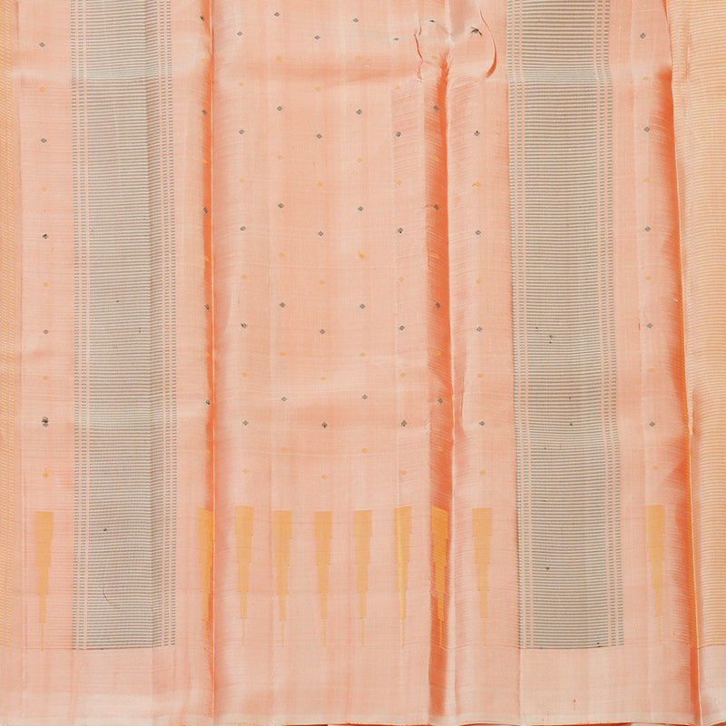 Hayagrivas Handloom Rust Orange Kanjivaram Silk Saree with Peach Orange Border KSBE135C4-1
