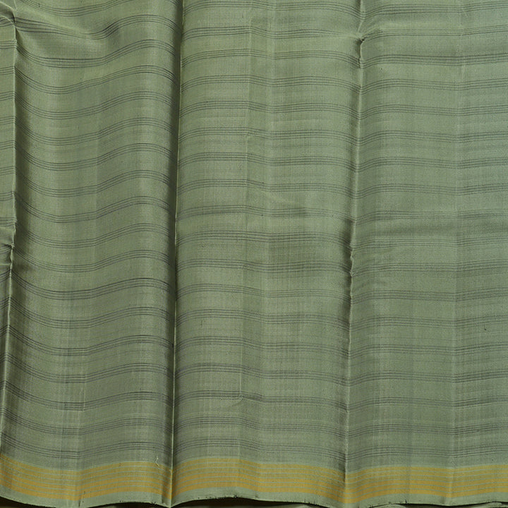 Hayagrivas Handloom Deep Violet Kanjivaram Silk Saree with Sage Green Border KSBE135C8-1