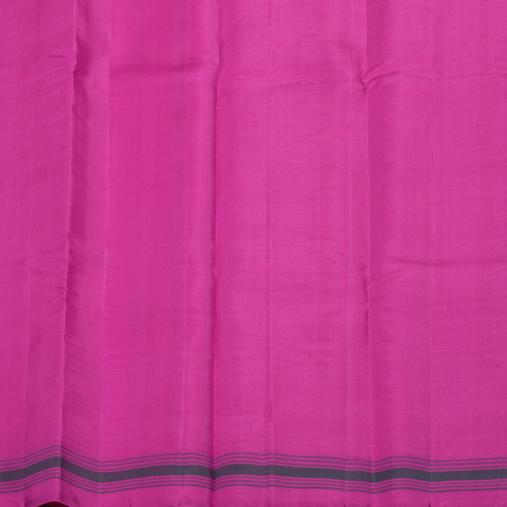 Hayagrivas Handloom Turmeric Yellow Kanjivaram Silk Saree with Pink Border KSBE135C8-2