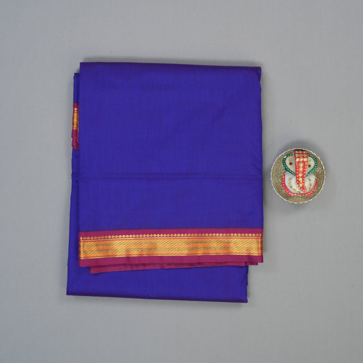 Hayagrivas Blue Ten Yards Semi Silk Saree KSBE136C4-3