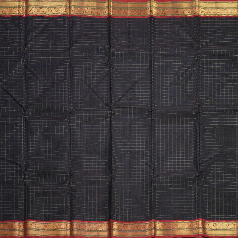 Hayagrivas Handloom Kanchana Brown Kanjivaram Silk Saree with Red Border KSBE138C4-1