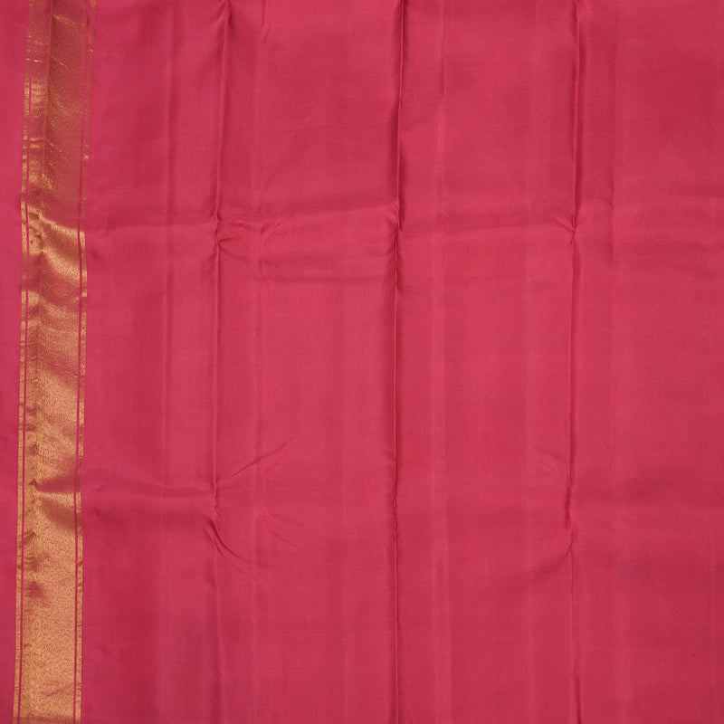 Hayagrivas Handloom Sunset Orange Kanjivaram Silk Saree with Temple Border KSBE138C8-1