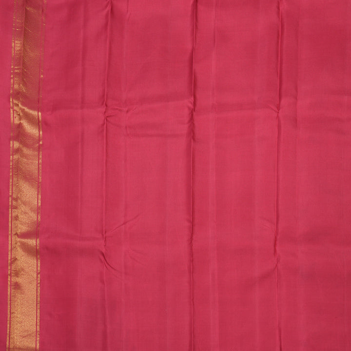 Hayagrivas Handloom Sunset Orange Kanjivaram Silk Saree with Temple Border KSBE138C8-1