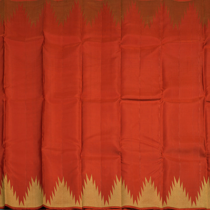 Hayagrivas Handloom Red Kanjivaram Silk Saree with Temple Border KSBE13I6-6