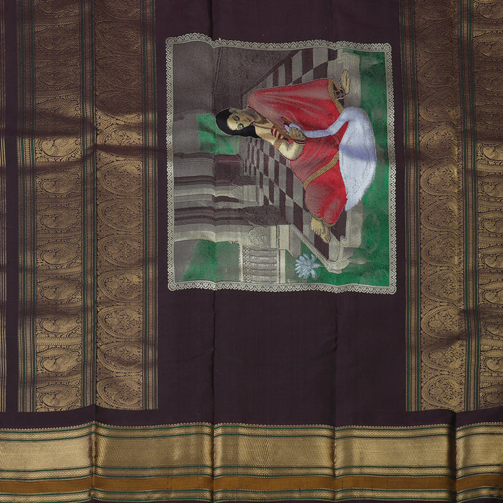 Hayagrivas Handloom Sky Blue Kanjivaram Silk Saree with Kanchana Brown Border KSBE140C4-1