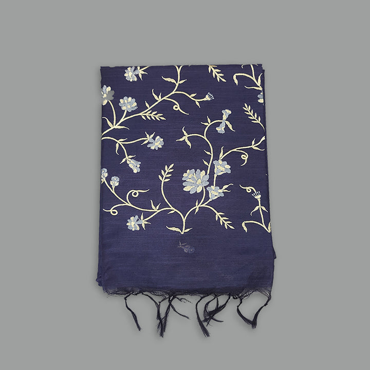 Hayagrivas Navy Blue Fancy Cotton Saree KSBE142C6-1