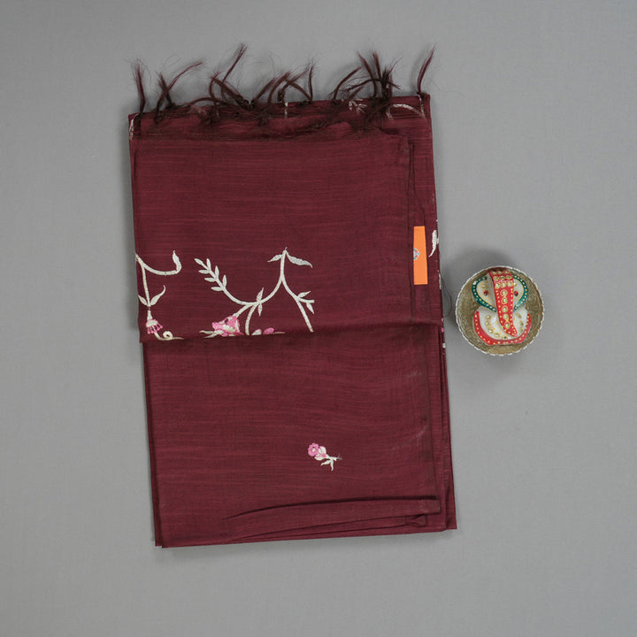 Hayagrivas Maroon Fancy Cotton Saree KSBE142C6-3
