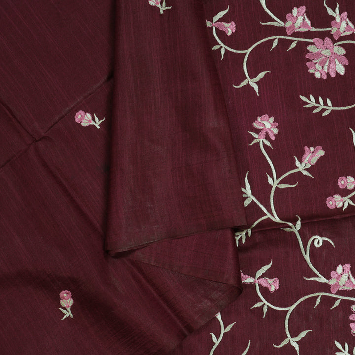 Hayagrivas Maroon Fancy Cotton Saree KSBE142C6-3