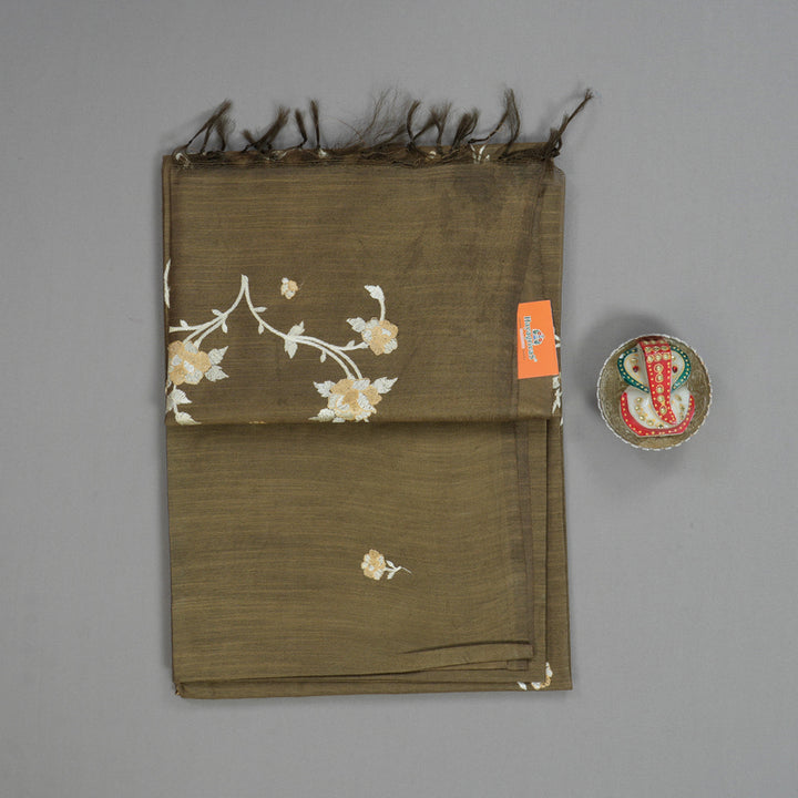 Hayagrivas Greenish-Brown Fancy Cotton Saree KSBE142C7-7