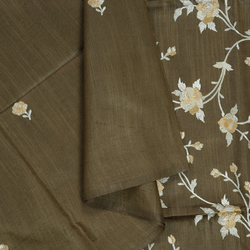 Hayagrivas Greenish-Brown Fancy Cotton Saree KSBE142C7-7
