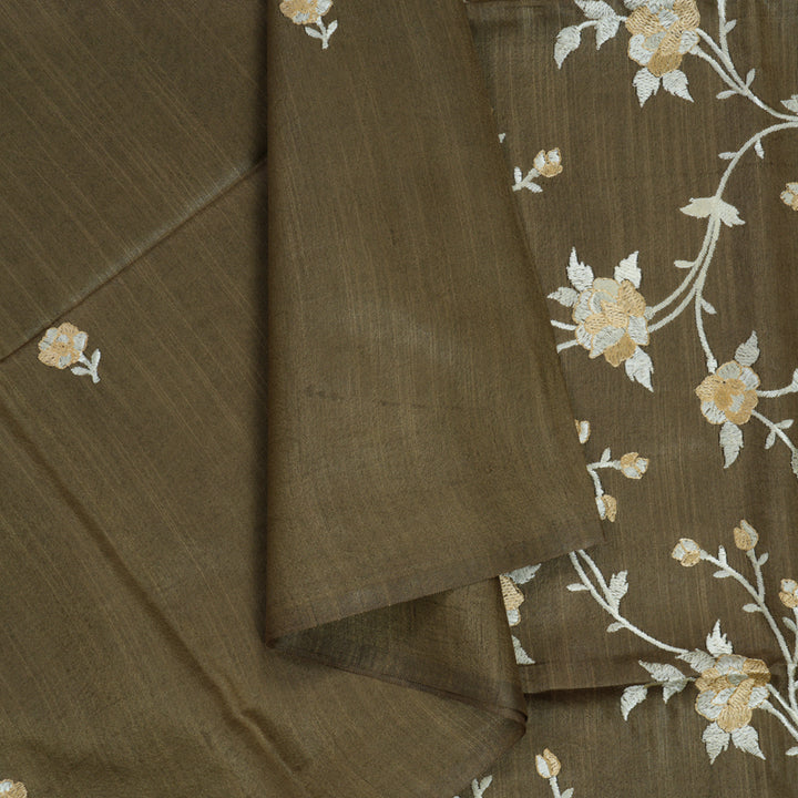 Hayagrivas Greenish-Brown Fancy Cotton Saree KSBE142C7-7