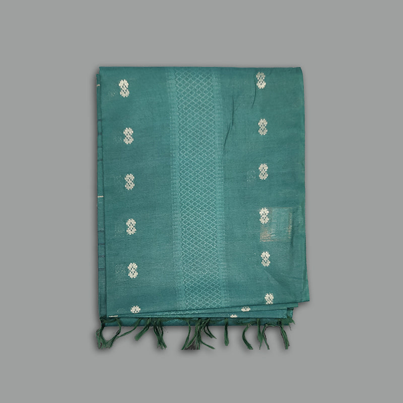 Hayagrivas Teal Green Fancy Cotton Saree KSBE143C1-10