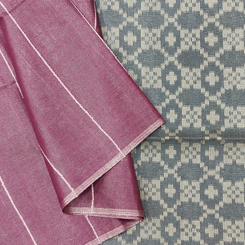 Hayagrivas Rosewood Pink Fancy Tissue Saree KSBE143C3-4