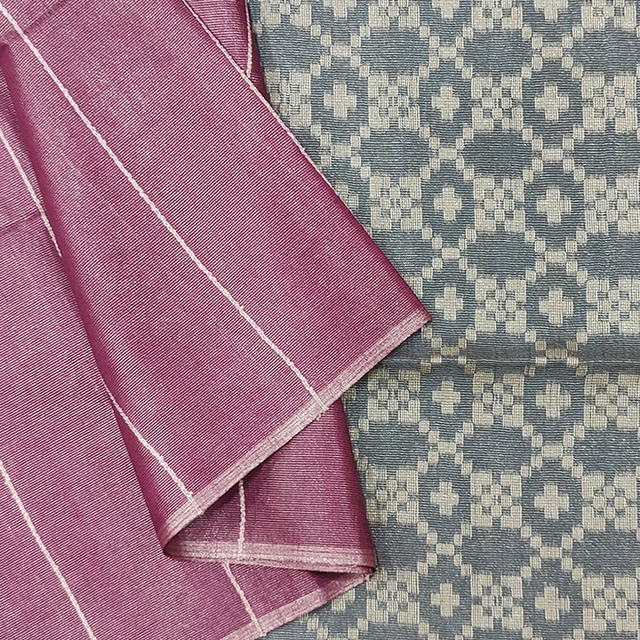 Hayagrivas Rosewood Pink Fancy Tissue Saree KSBE143C3-4