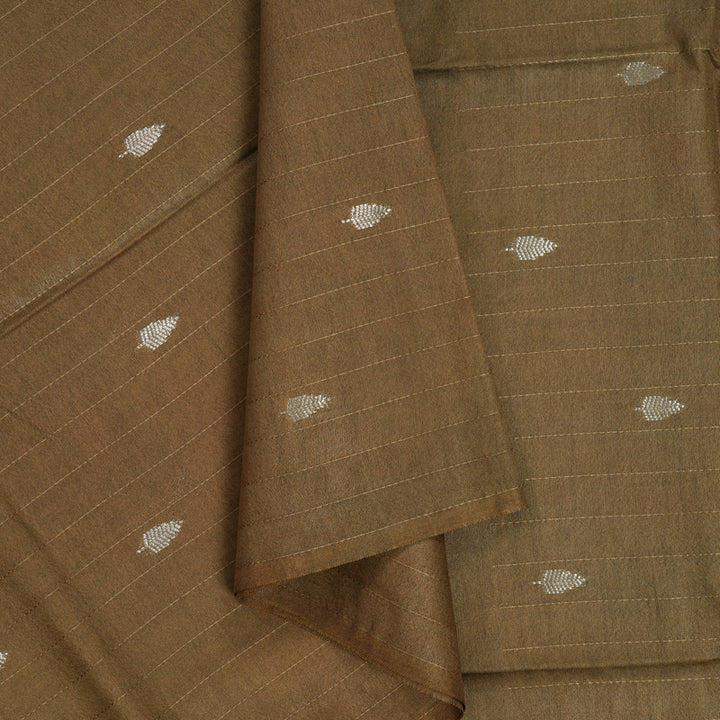 Hayagrivas Khaki Brown Fancy Cotton Saree KSBE145C3-2