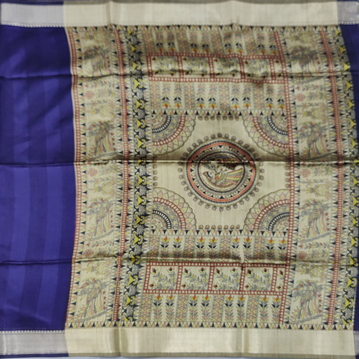 Hayagrivas Ink Blue Fancy Cotton Saree KSBE145C5-7