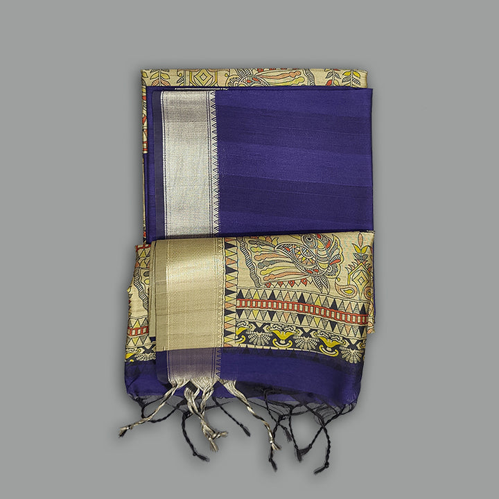 Hayagrivas Ink Blue Fancy Cotton Saree KSBE145C5-7