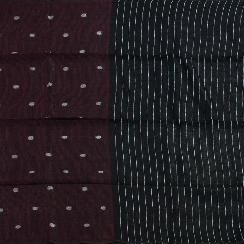 Hayagrivas Wine Handloom Linen Saree KSBE147C1-2