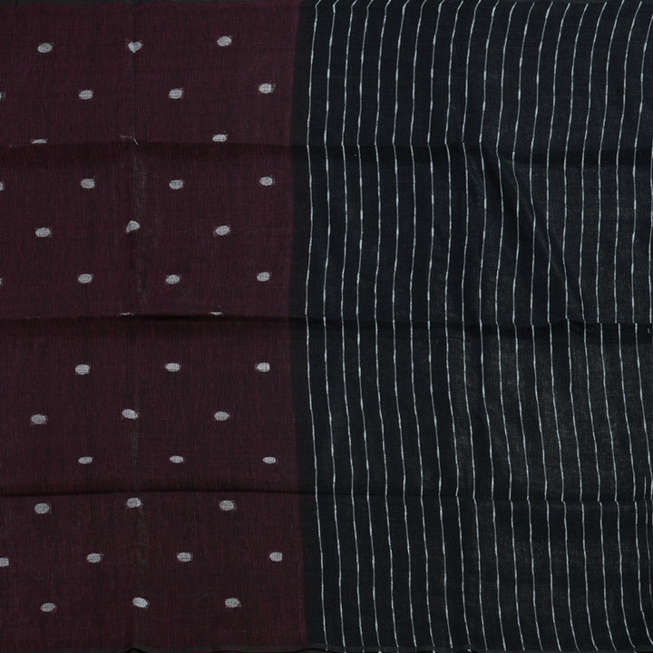 Hayagrivas Wine Handloom Linen Saree KSBE147C1-2