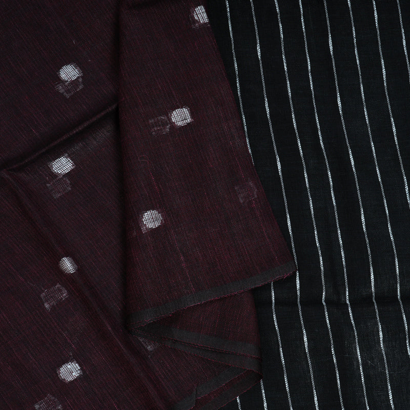 Hayagrivas Wine Handloom Linen Saree KSBE147C1-2