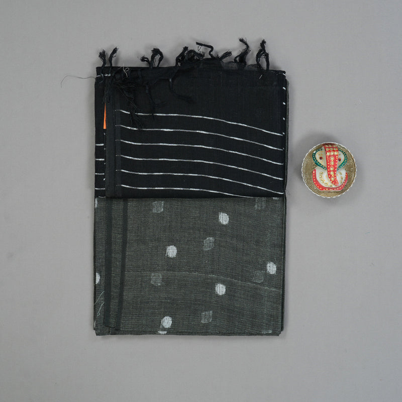 Hayagrivas Elephant Grey Handloom Linen Saree KSBE147C1-4