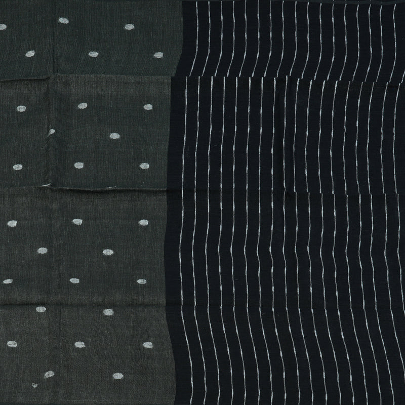 Hayagrivas Elephant Grey Handloom Linen Saree KSBE147C1-4