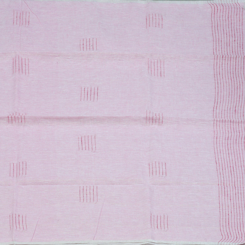 Hayagrivas Baby Pink Handloom Linen Saree KSBE147C10-1