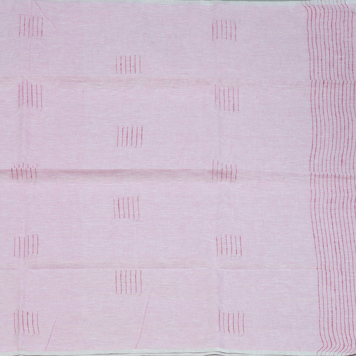 Hayagrivas Baby Pink Handloom Linen Saree KSBE147C10-1