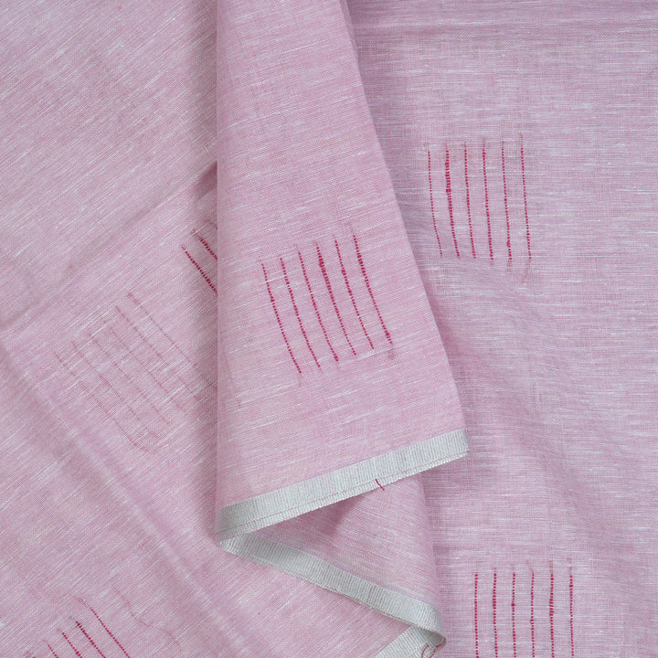Hayagrivas Baby Pink Handloom Linen Saree KSBE147C10-1