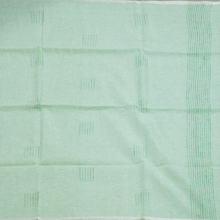 Hayagrivas Pista Green Handloom Linen Saree KSBE147C10-2