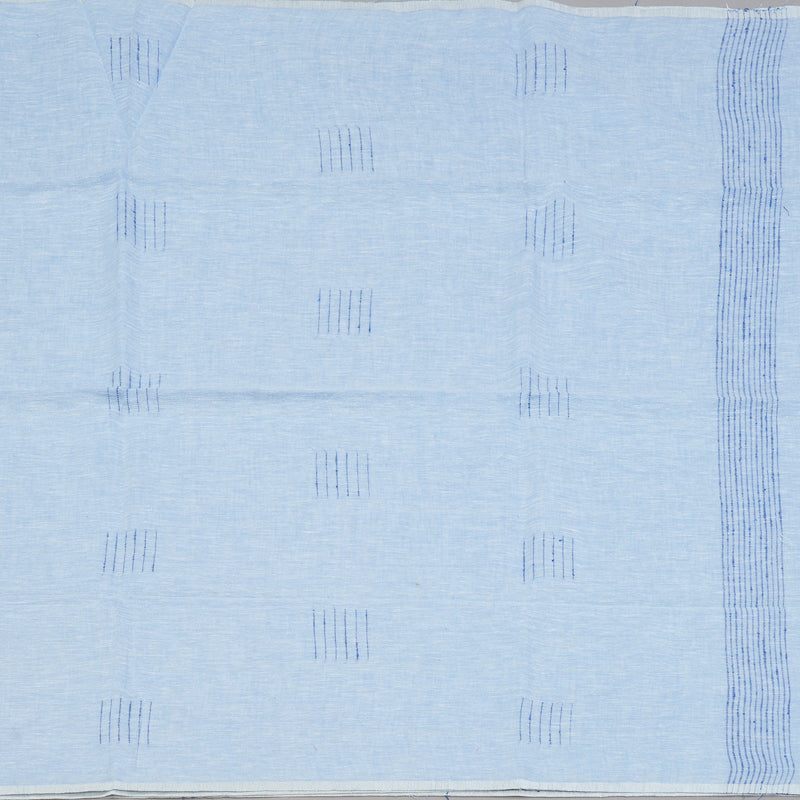 Hayagrivas Powder Blue Handloom Linen Saree KSBE147C10-3
