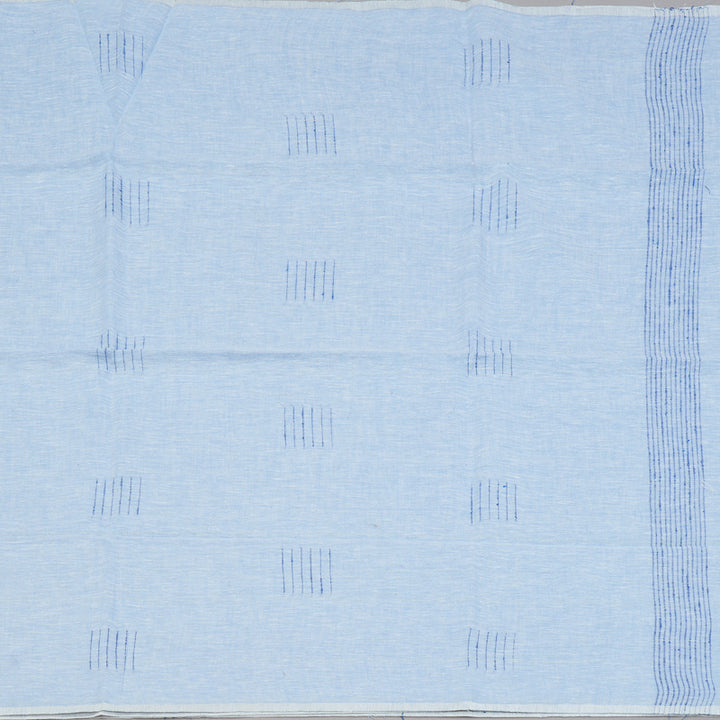 Hayagrivas Powder Blue Handloom Linen Saree KSBE147C10-3