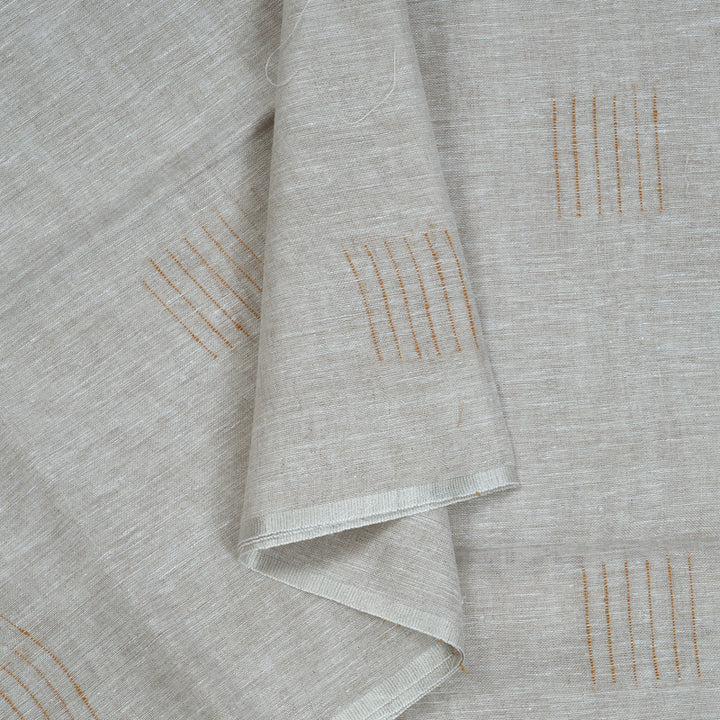 Hayagrivas Light Grey Handloom Linen Saree KSBE147C10-5