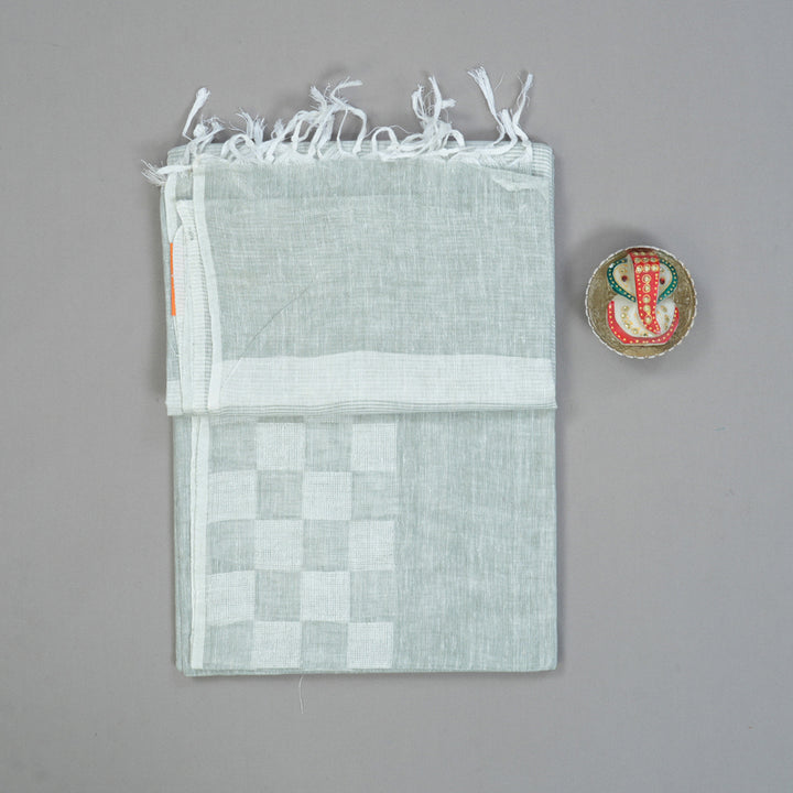 Hayagrivas Powder Green Handloom Linen Saree KSBE147C11-1