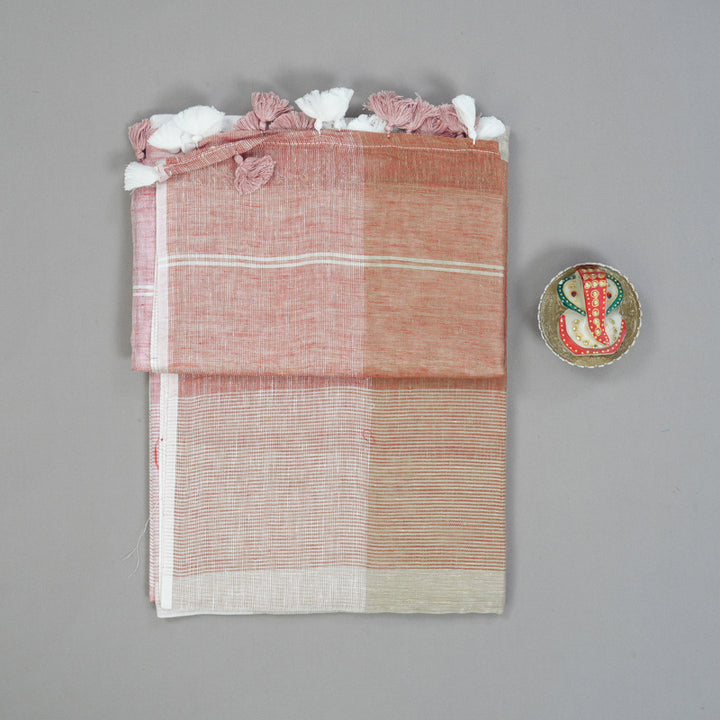 Hayagrivas Multichecks Handloom Linen Saree KSBE147C12-3