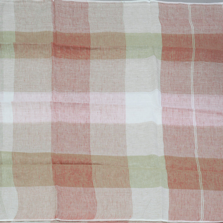 Hayagrivas Multichecks Handloom Linen Saree KSBE147C12-3