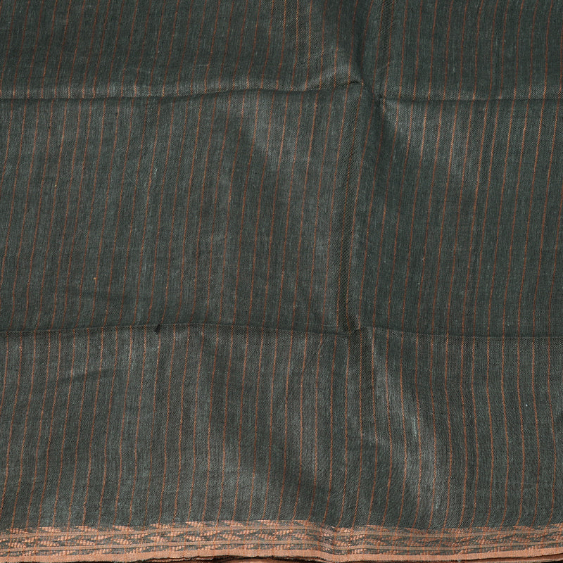Hayagrivas Elephant Grey Handloom Linen Saree KSBE147C2-5