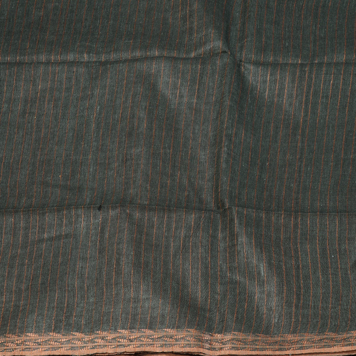 Hayagrivas Elephant Grey Handloom Linen Saree KSBE147C2-5