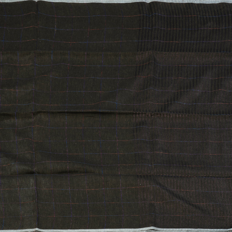 Hayagrivas Brown Handloom Linen Saree KSBE147C3-2