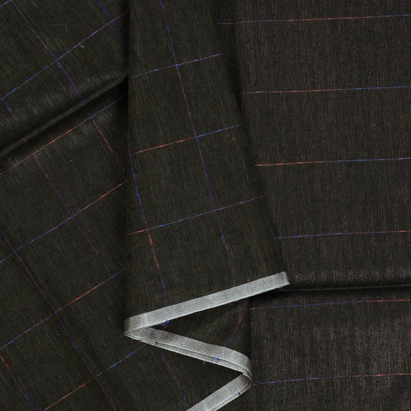 Hayagrivas Brown Handloom Linen Saree KSBE147C3-2