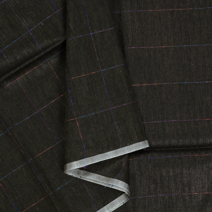 Hayagrivas Brown Handloom Linen Saree KSBE147C3-2