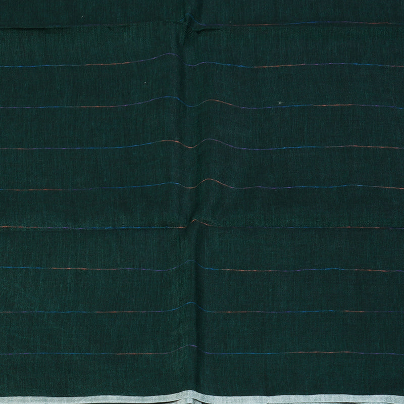 Hayagrivas Peacock Green Handloom Linen Saree KSBE147C3-3