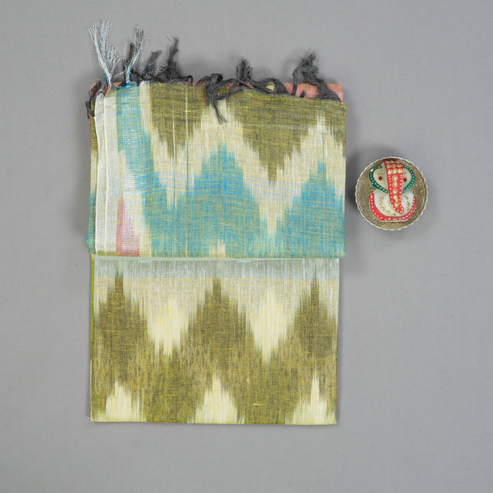 Hayagrivas Powder Green Handloom Linen Saree KSBE147C4-2